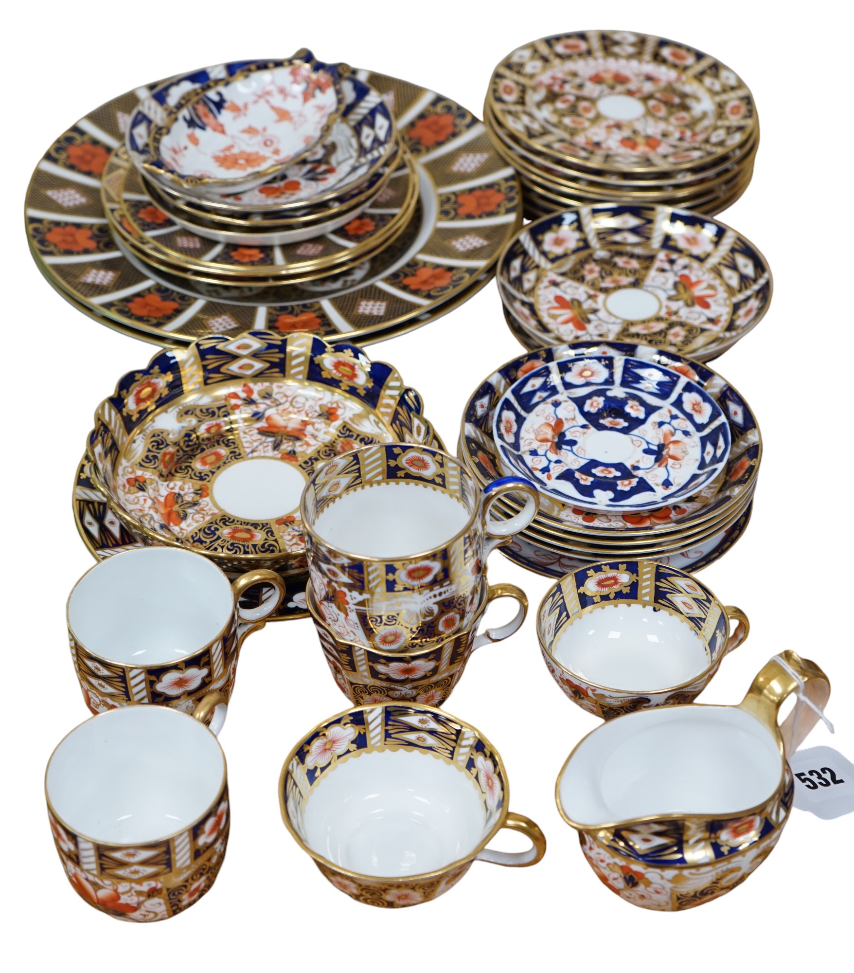 A collection of mostly Royal Crown Derby and Davenport Imari pattern teawares. Condition - good